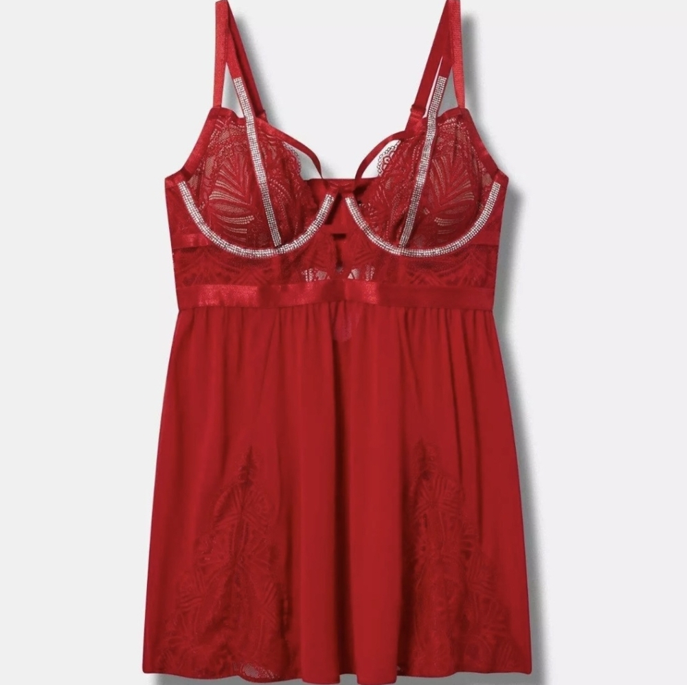 Torrid 🖤 Elegant Red Lace Babydoll Set (300)
